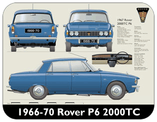 Rover P6 2000TC 1966-70 Place Mat, Medium